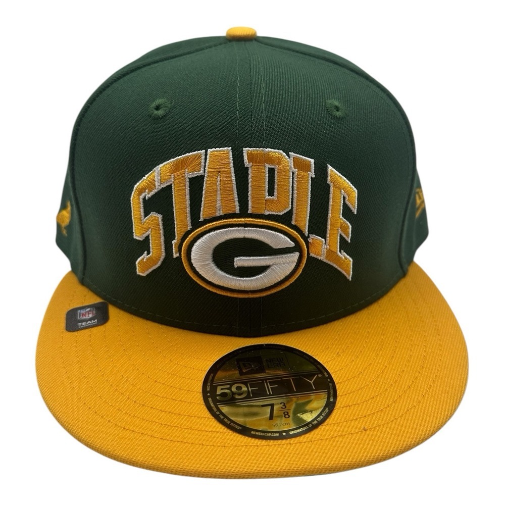 New Era x Staple Green Bay Packers 59FIFTY Hat Cap 7 3/8 Fitted NFL Football